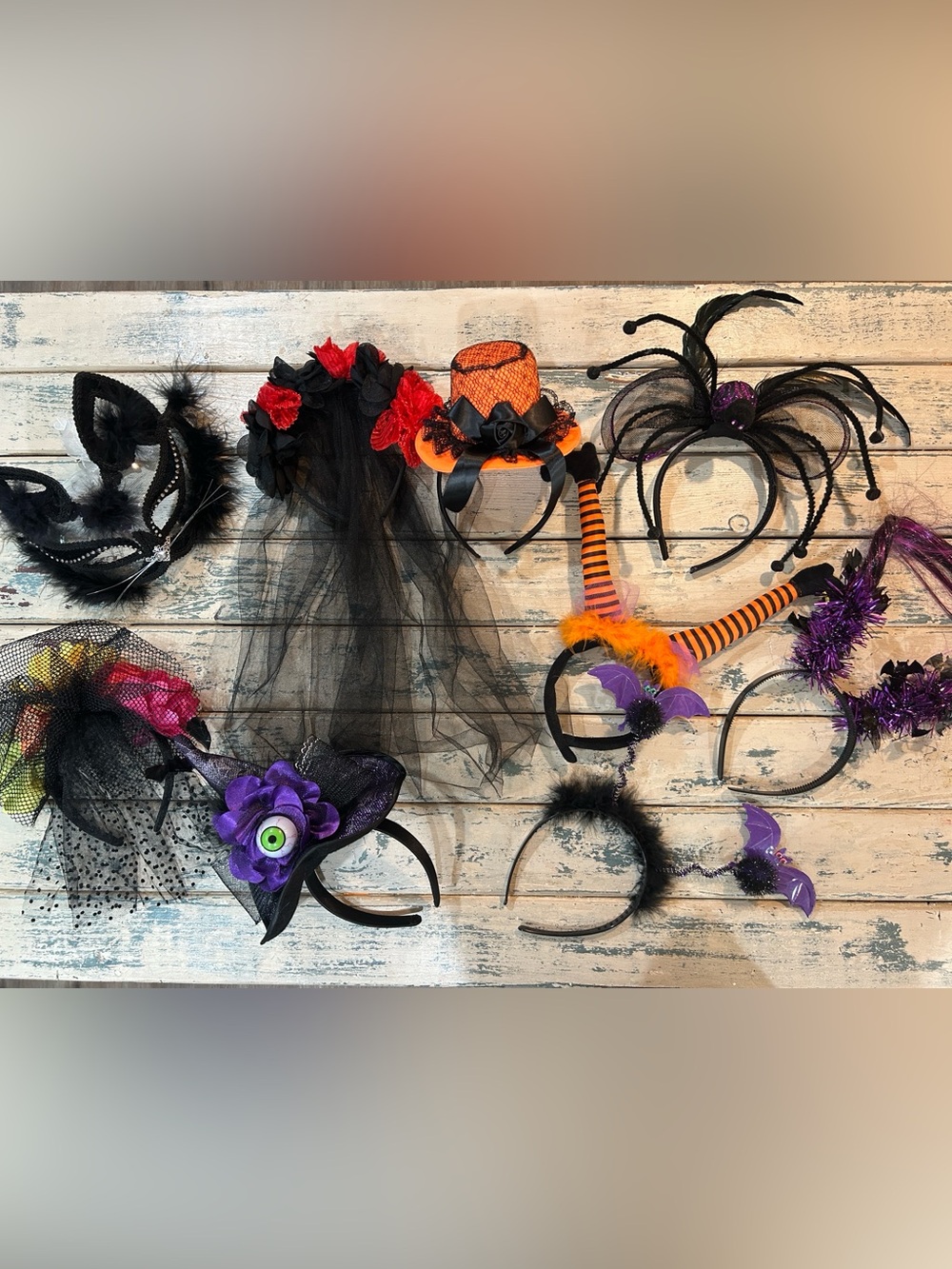 Qty 9 Halloween Costume Heads Parties, Photo-ops, Trick or Treat